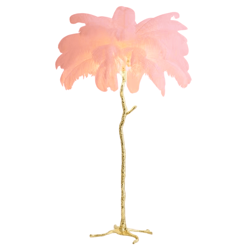 Lámpara de sol lujosa – Pantalla de plumas elegantes