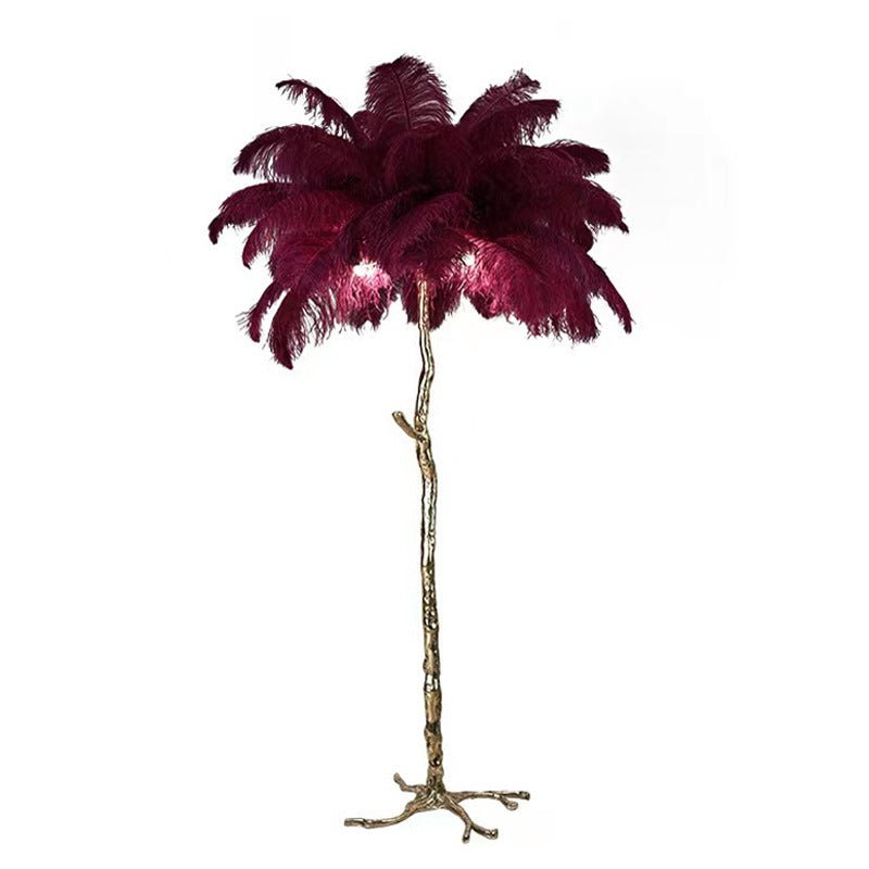 Lámpara de sol lujosa – Pantalla de plumas elegantes