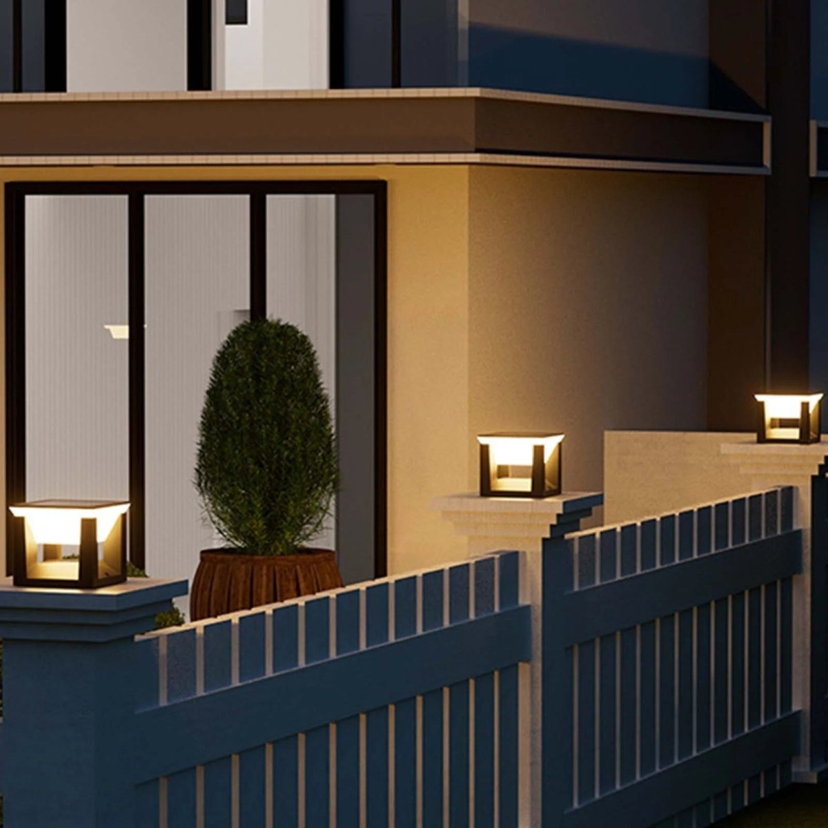 Udendørs solcellelampe - firkantet form og moderne finish