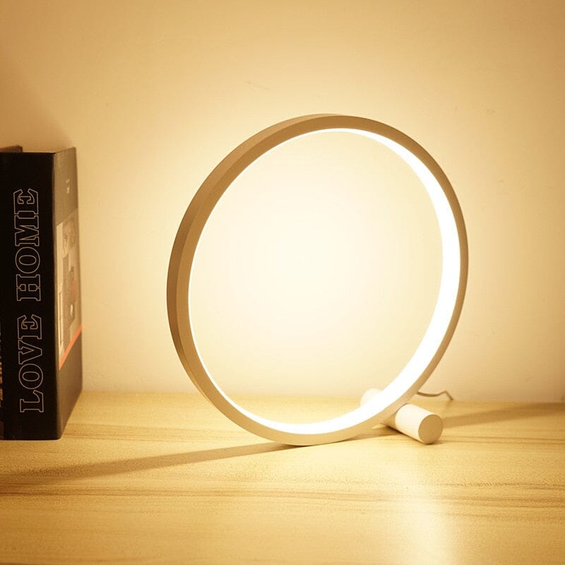 Lámpara de Mesa Circular con Sensor Táctil – Modernidad y Confort