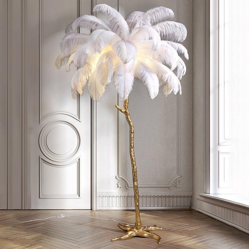 Lámpara de sol lujosa – Pantalla de plumas elegantes