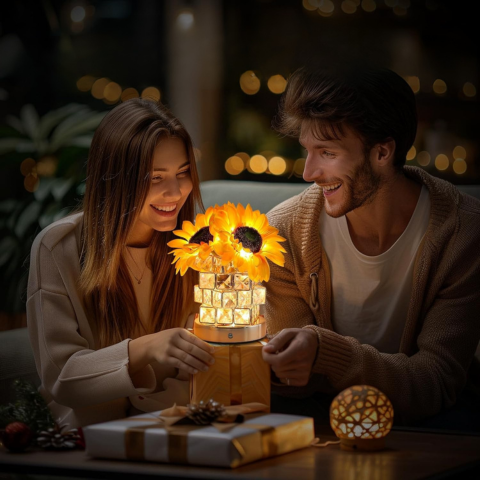 Lampa de masă Floarea-soarelui – Lumină caldă și decorativă