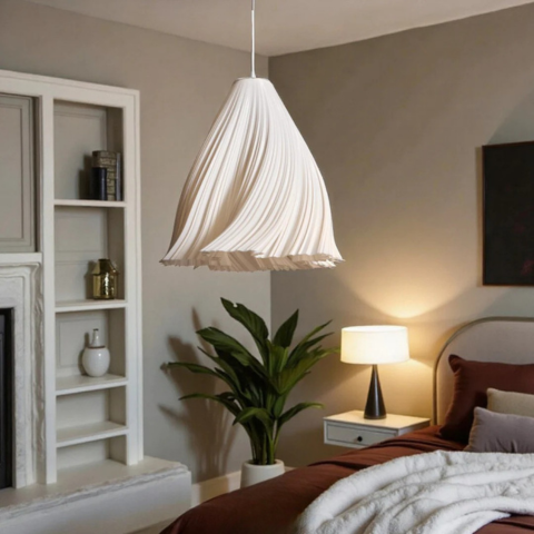Plafondlamp van Golvend Stof – Chic en Luchtig Stijl