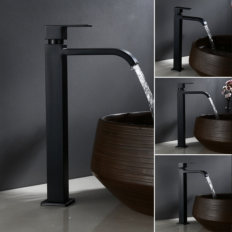 Høyt Servantkran – Elegant Matt Svart Finish