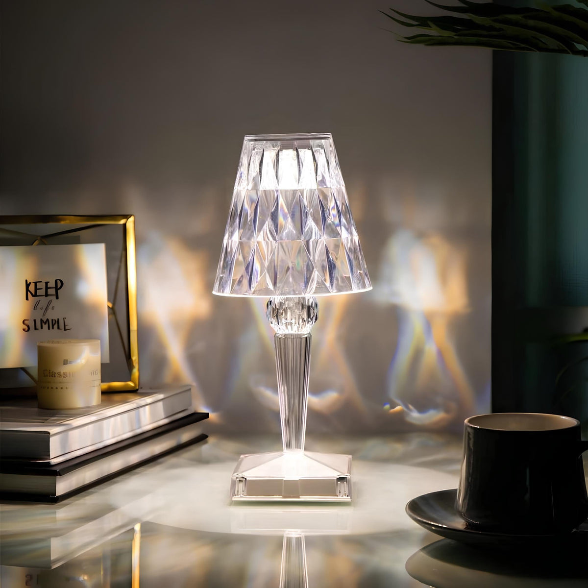 Lampe De Table Cristalline – Élégance Moderne Et Ambiance Chaleureuse
