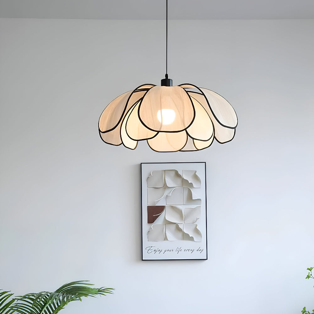 Elegante lampada a sospensione in vimini naturale - Decorazione naturale e illuminazione armoniosa