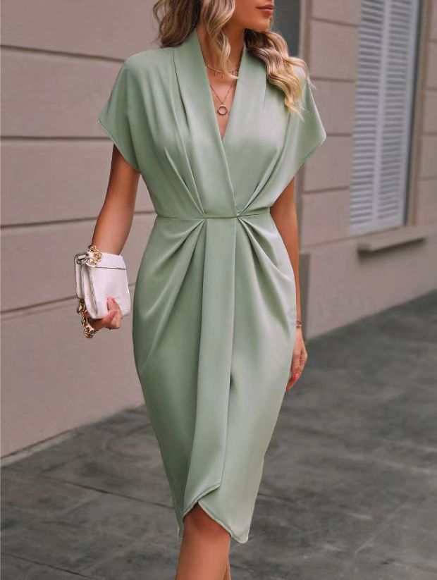 Nadia | Robe Midi Croisée – Élégante Et Féminine