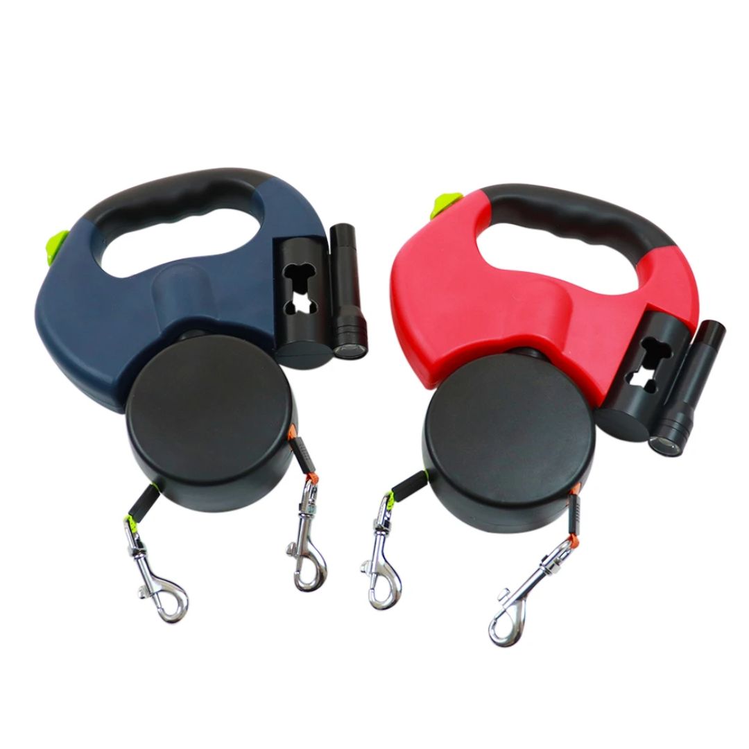 Guinzaglio Retrattile Per Cani – Con Luce LED E Distributore Di Sacchetti 