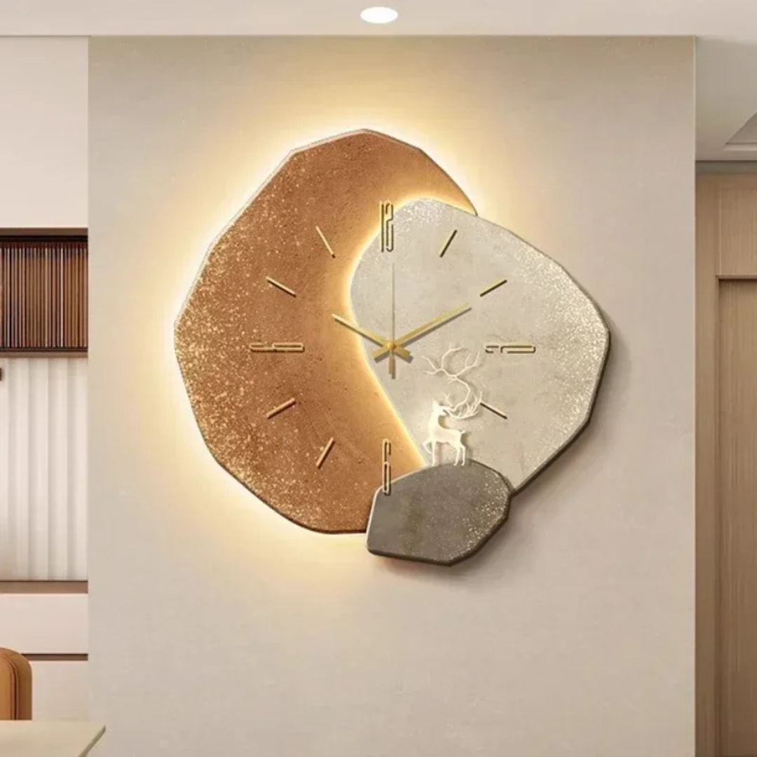 Ceas de perete mare – Design modern și lumină LED ambientală 