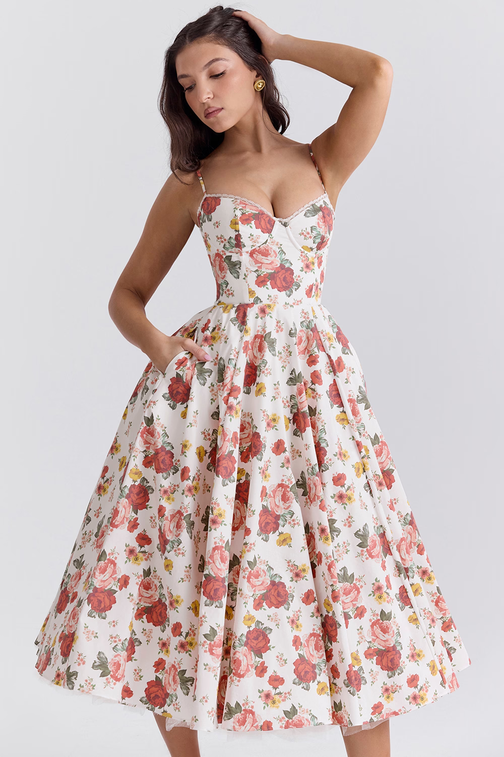 Lory | Rochie Midi cu Bretele – Glamour Clasic și Ușurință 