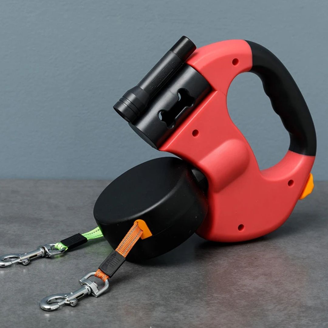 Guinzaglio Retrattile Per Cani – Con Luce LED E Distributore Di Sacchetti 
