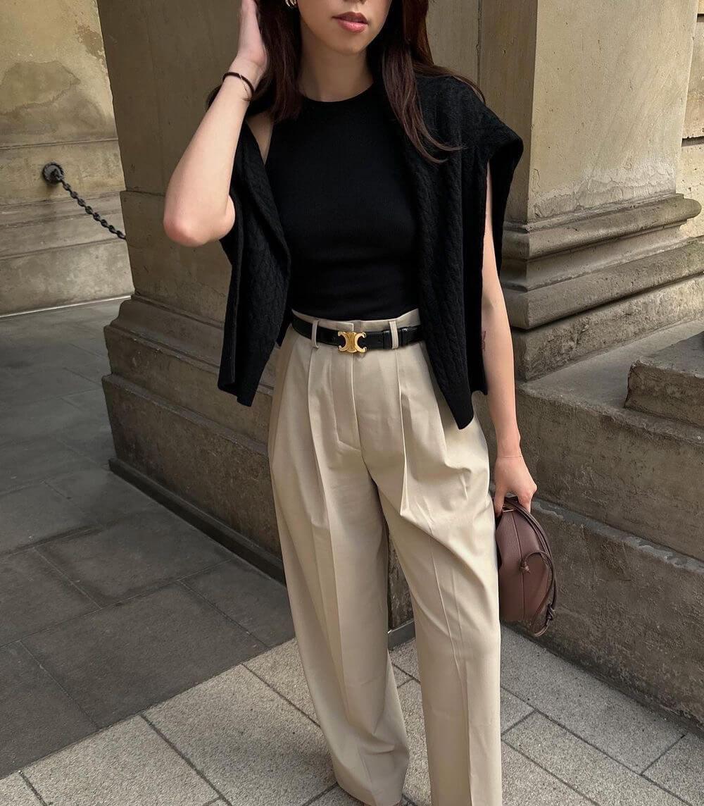 Elegant Bälte – Chic Finish Och Trendig Guldspänne 