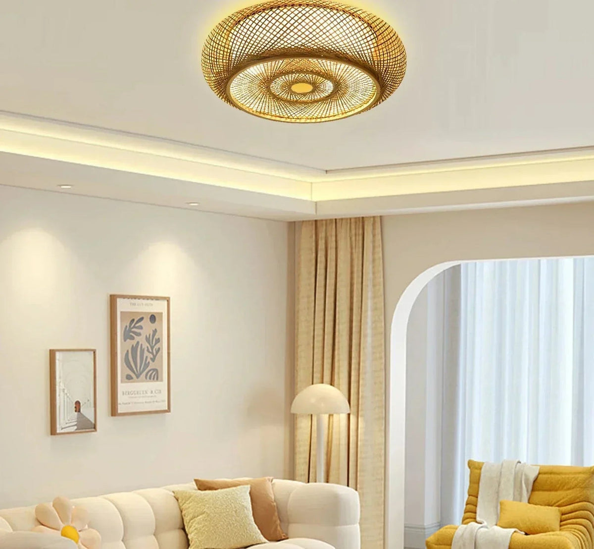 Lampe Suspendue Artisanale En Bambou Naturel – Élégance Et Authenticité