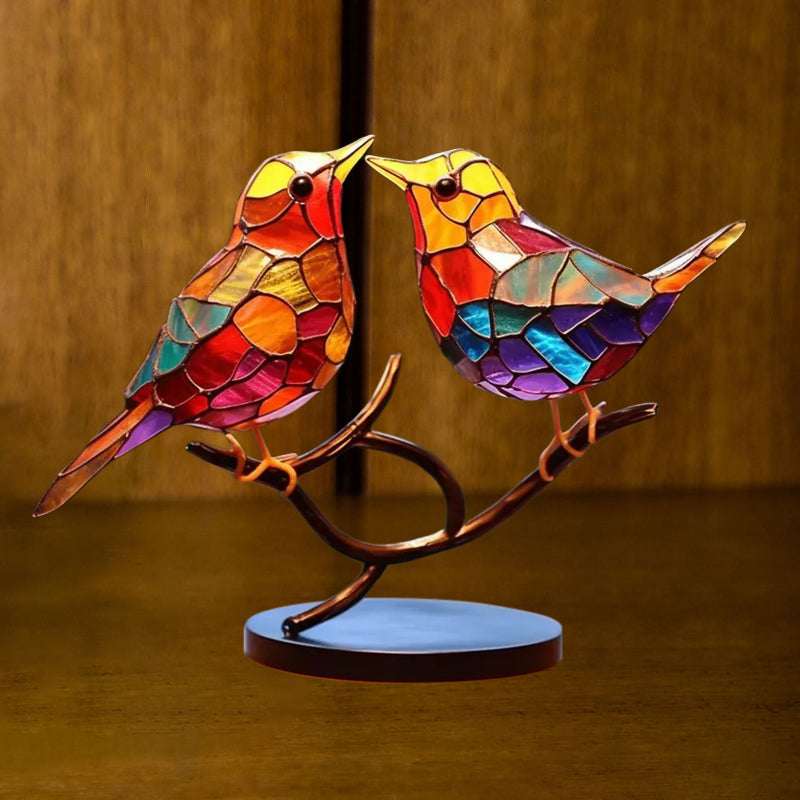 Ornement Décoratif – Oiseaux Posés Sur Une Branche