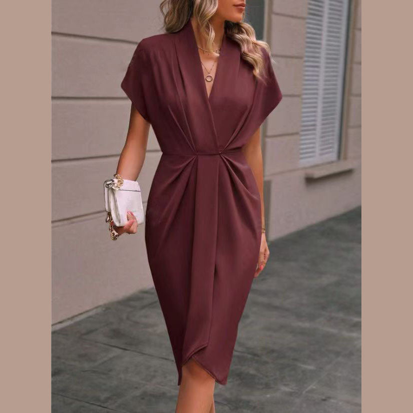 Nadia | Robe Midi Croisée – Élégante Et Féminine