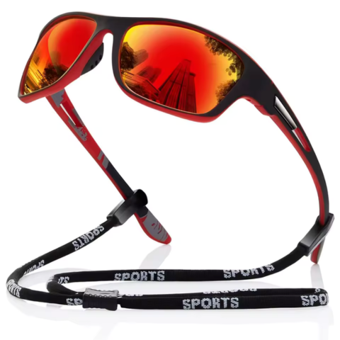 Polarisering Sportglasögon – Justerbar snodd och UV-skydd 