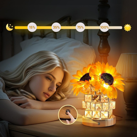 Lampe De Table Tournesol – Lumière Chaleureuse Et Décorative