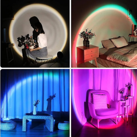 Lâmpada Inteligente de Pôr do Sol — Decoração Moderna e Bem-Estar Luminoso 