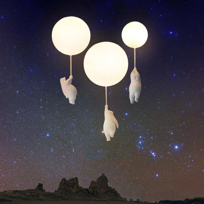 Deckenleuchte Kind — Hängende Bären an leuchtenden Ballons 