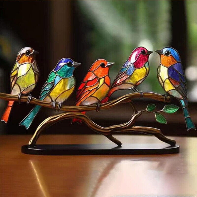 Ornement Décoratif – Oiseaux Posés Sur Une Branche