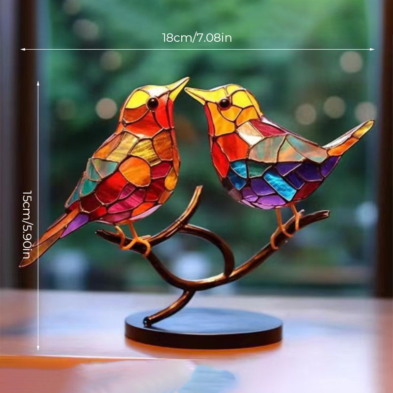 Ornement Décoratif – Oiseaux Posés Sur Une Branche