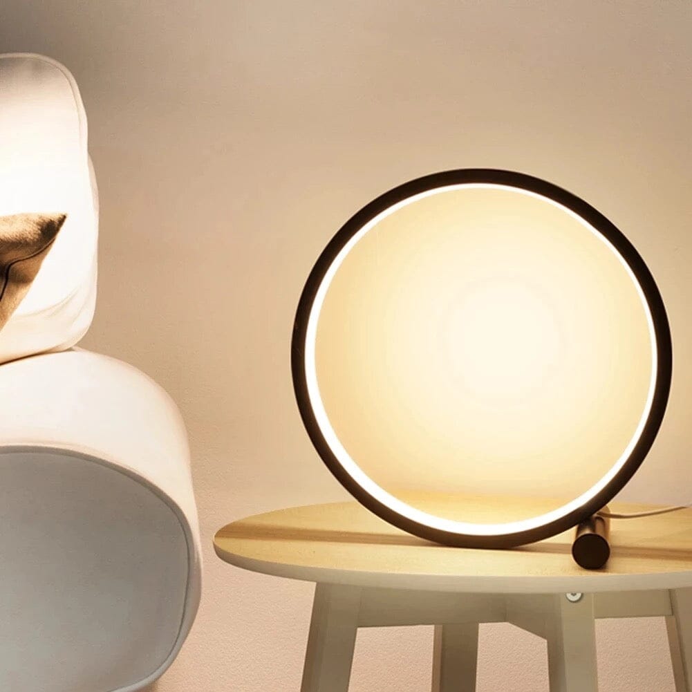 Lámpara de Mesa Circular con Sensor Táctil – Modernidad y Confort 