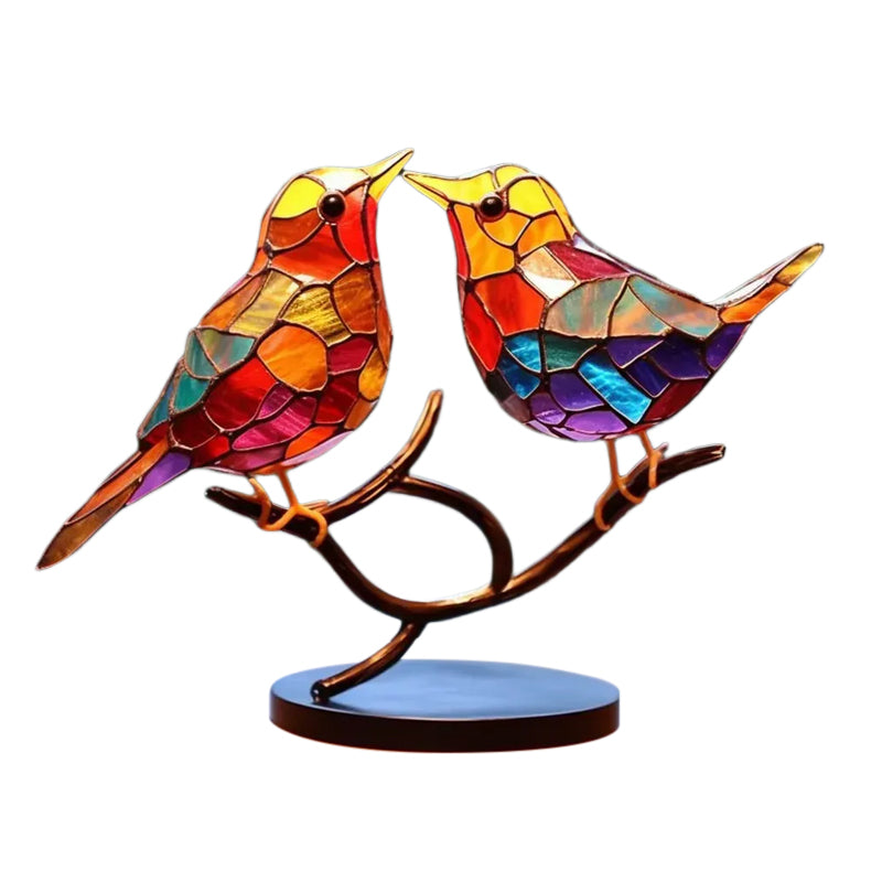 Ornement Décoratif – Oiseaux Posés Sur Une Branche
