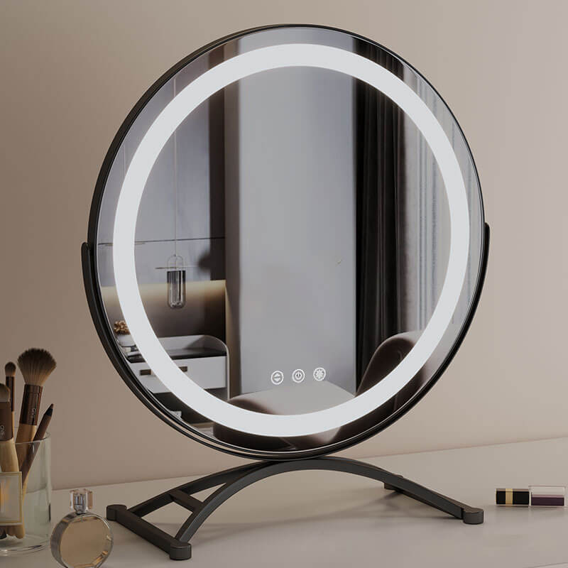 Oglindă de machiaj LED tactilă — design modern și utilizare ușoară 