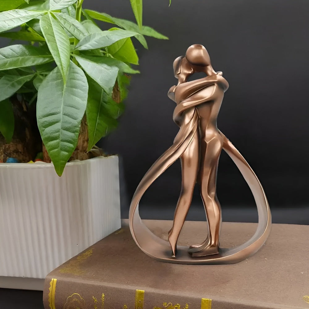Statue Couple Amoureux — Cadeau Sentimental & Style Moderne