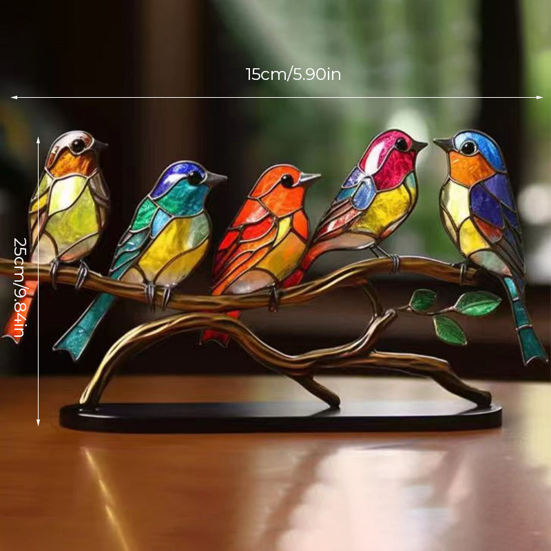 Ornement Décoratif – Oiseaux Posés Sur Une Branche