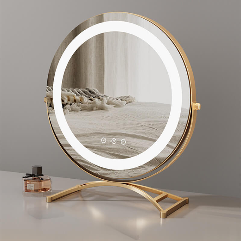 Oglindă de machiaj LED tactilă — design modern și utilizare ușoară 