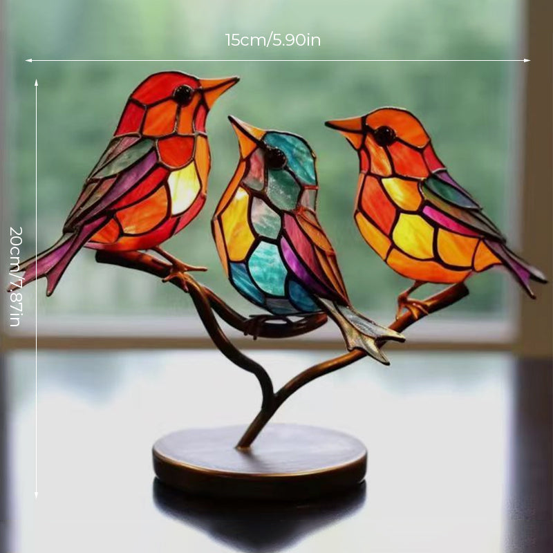 Ornement Décoratif – Oiseaux Posés Sur Une Branche