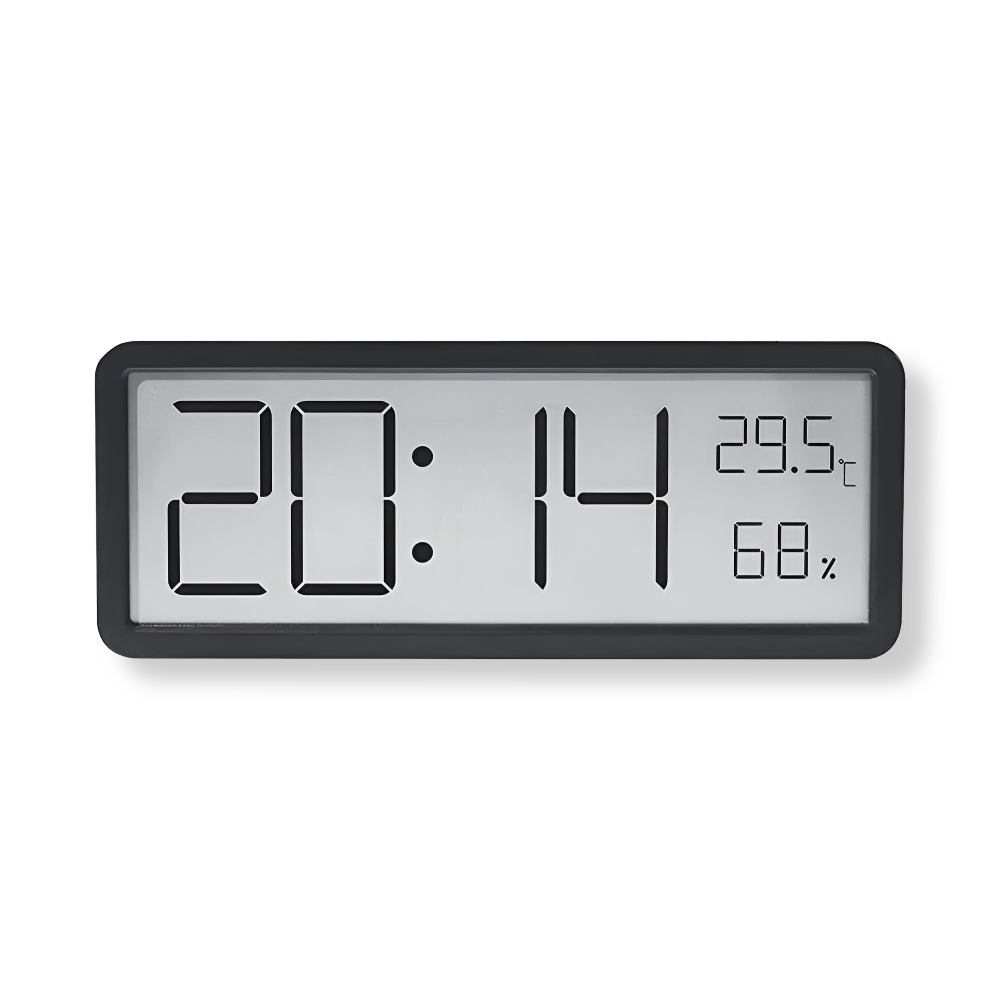 Multifunksjonell LED-veggklokke - tydelig display og moderne design