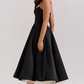Lory | Rochie Midi cu Bretele – Glamour Clasic și Ușurință 
