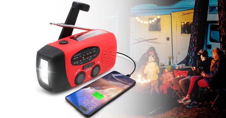 Solar Powered Power Bank Emergency Radio - Total Safety & Autonomy